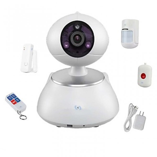 Wireless IP PTZ Surveillance Camera with 4pcs Wireless Alarm Detectors, Motion Detection, Baby Monity SV-VPC2K3